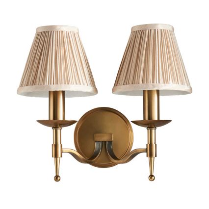 Endon 63654 - Wandleuchte STANFORD 2xE14/40W/230V Messing/beige