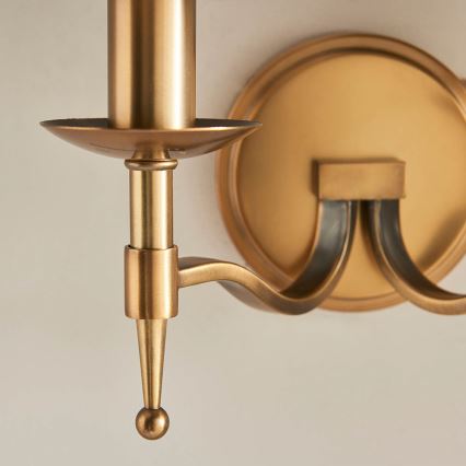 Endon 63654 - Wandleuchte STANFORD 2xE14/40W/230V Messing/beige