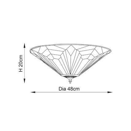 Endon 63935 - Deckenleuchte ASTORIA 2xE27/60W/230V d 48 cm