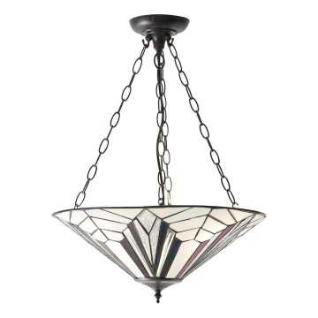Endon 63936 - Tiffany-Kronleuchter ASTORIA mit Kette 3xE27/60W/230V Ø 48 cm