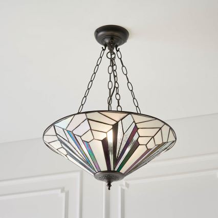 Endon 63936 - Tiffany-Kronleuchter ASTORIA mit Kette 3xE27/60W/230V Ø 48 cm