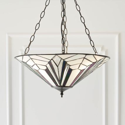Endon 63936 - Tiffany-Kronleuchter ASTORIA mit Kette 3xE27/60W/230V Ø 48 cm