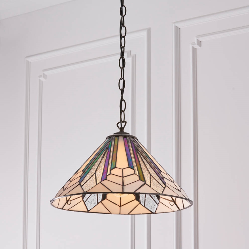 Endon 63937 - Tiffany-Kronleuchter ASTORIA an Kette 1xE27/60W/230V, Ø 40 cm