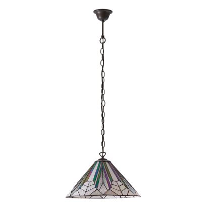 Endon 63937 - Tiffany-Kronleuchter ASTORIA an Kette 1xE27/60W/230V, Ø 40 cm