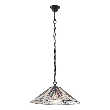 Endon 63938 - Tiffany-Kronleuchter ASTORIA an Kette, 1x E27/60W/230V, Ø 48 cm