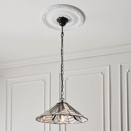 Endon 63938 - Tiffany-Kronleuchter ASTORIA an Kette, 1x E27/60W/230V, Ø 48 cm