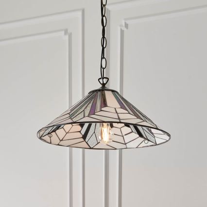 Endon 63938 - Tiffany-Kronleuchter ASTORIA an Kette, 1x E27/60W/230V, Ø 48 cm