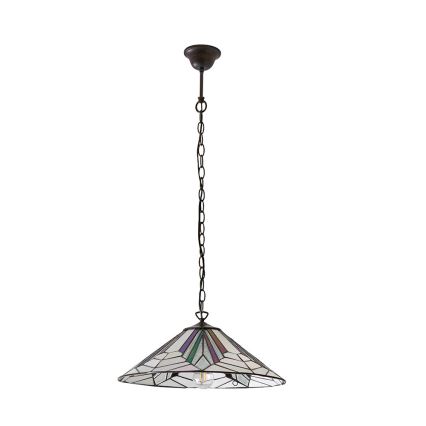 Endon 63938 - Tiffany-Kronleuchter ASTORIA an Kette, 1x E27/60W/230V, Ø 48 cm
