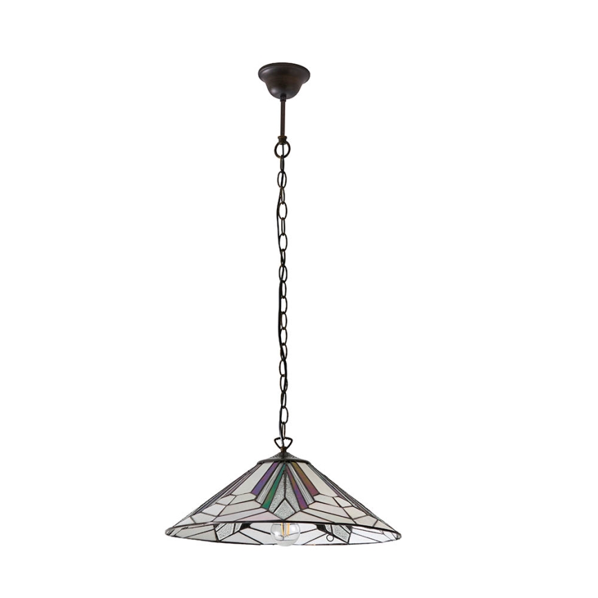 Endon 63938 - Tiffany-Kronleuchter ASTORIA an Kette, 1x E27/60W/230V, Ø 48 cm