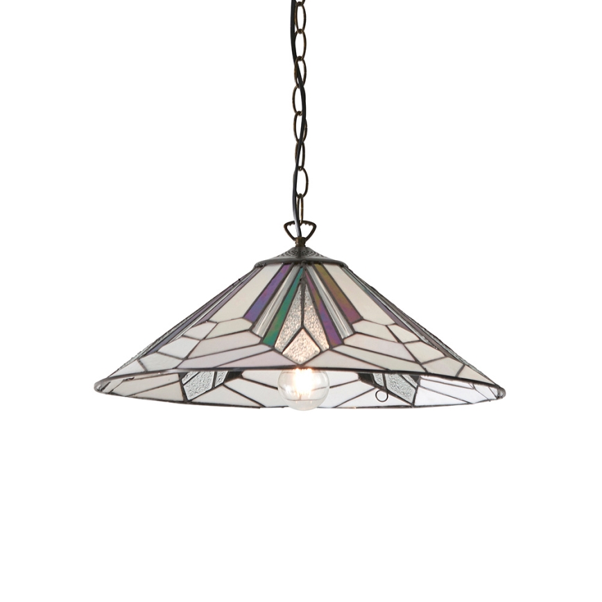 Endon 63938 - Tiffany-Kronleuchter ASTORIA an Kette, 1x E27/60W/230V, Ø 48 cm