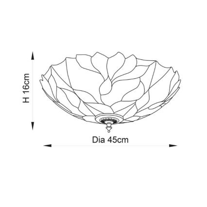 Endon 63960 - Deckenleuchte BOTANICA 2xE27/60W/230V Ø 45 cm
