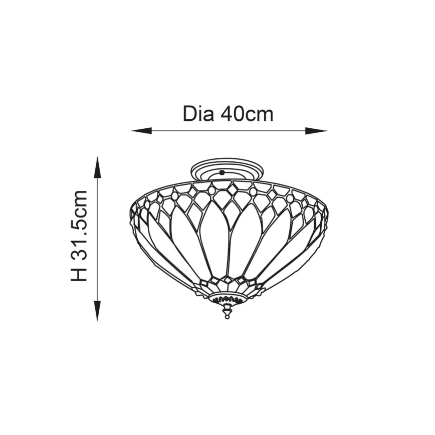 Endon 63978 - Anbauleuchte BROOKLYN 3xE27/60W/230V d 40 cm