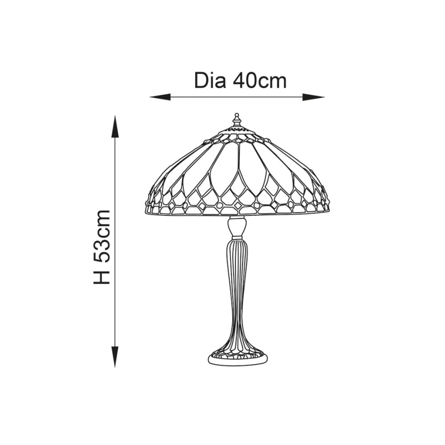 Endon 63982 - Tischlampe BROOKLYN 1xE27/60W/230V Ø 40 cm