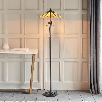 Endon 64041 - Stehleuchte Tiffany DARK STAR 2xE27/60W/230V Ø 49 cm