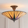Endon 64043 - Aufgesetzte Tiffany-Deckenleuchte DARK STAR 3xE27/60W/230V Ø 49 cm