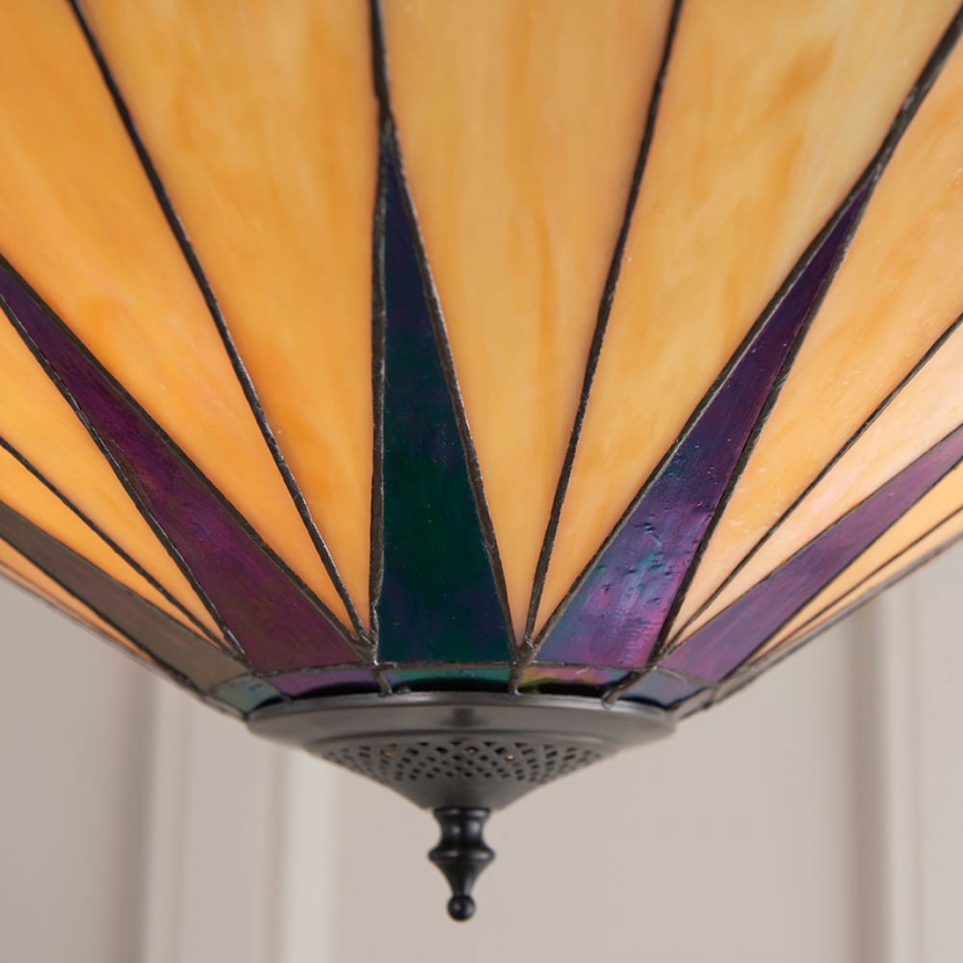 Endon 64043 - Aufgesetzte Tiffany-Deckenleuchte DARK STAR 3xE27/60W/230V Ø 49 cm