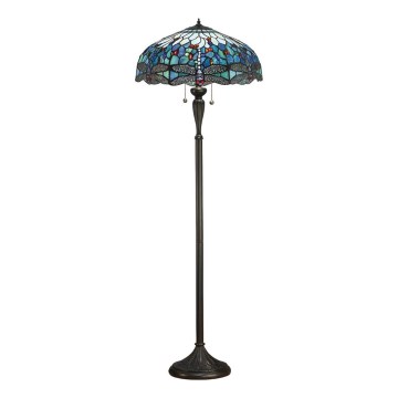 Endon 64069 - Stehleuchte Tiffany DRAGONFLY 2xE27/60W/230V Ø 50 cm