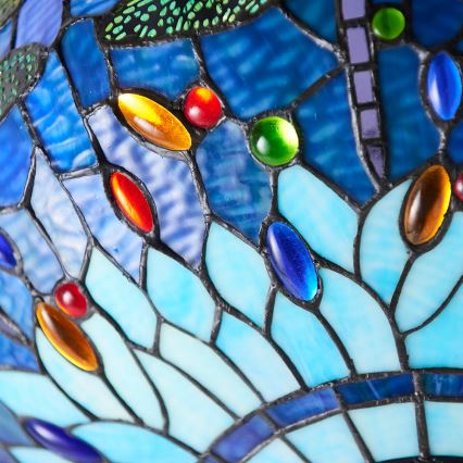 Endon 64075 - Kronleuchter an Kette Tiffany DRAGONFLY 3xE27/60W/230V Ø 41 cm