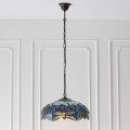 Endon 64080 - Tiffany-Kronleuchter an Kette DRAGONFLY 3xE27/60W/230V Ø 41 cm