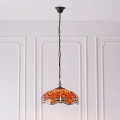Endon 64081 - Kronleuchter an Kette Tiffany DRAGONFLY 3xE27/60W/230V Ø 41 cm
