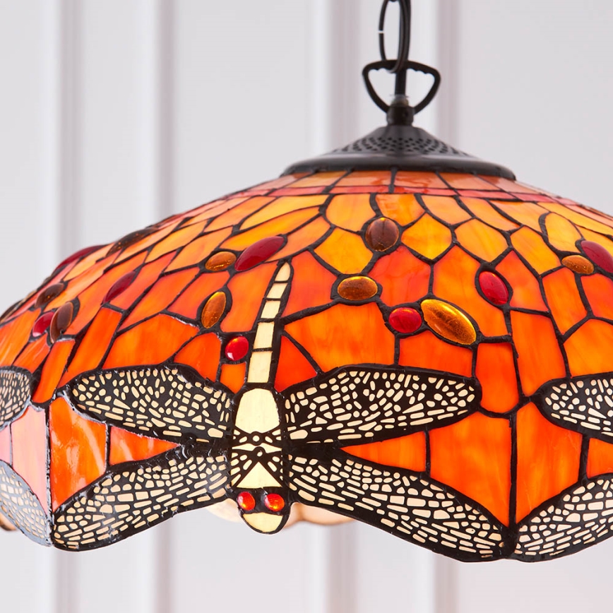 Endon 64081 - Kronleuchter an Kette Tiffany DRAGONFLY 3xE27/60W/230V Ø 41 cm