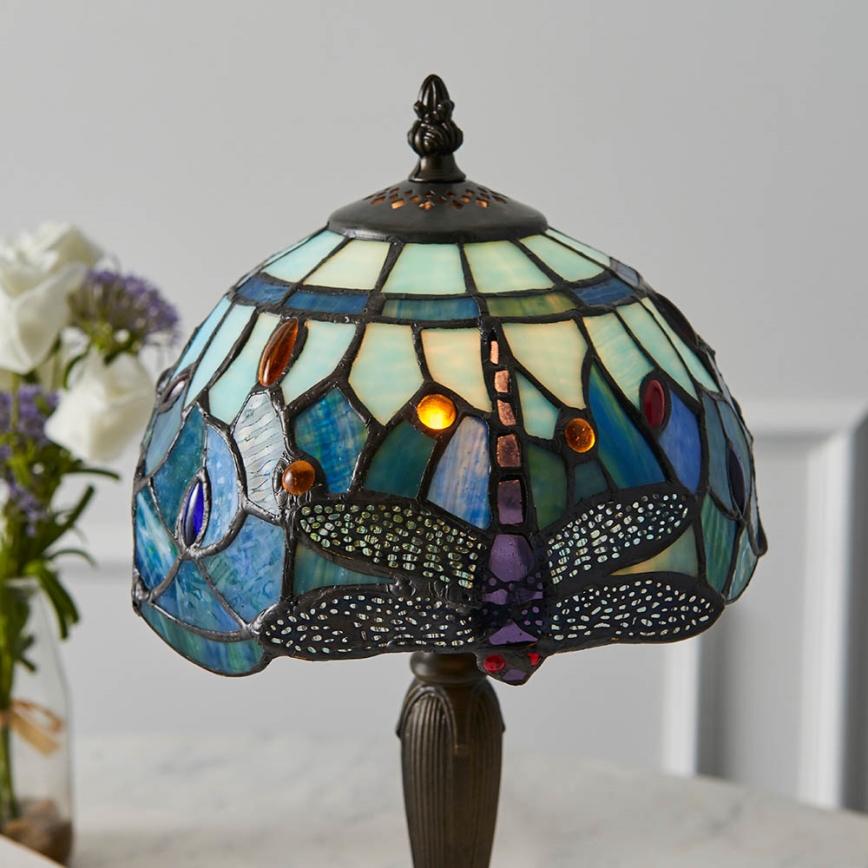Endon 64088 - Tischlampe Tiffany DRAGONFLY 1xE14/7W/230V Ø 20 cm