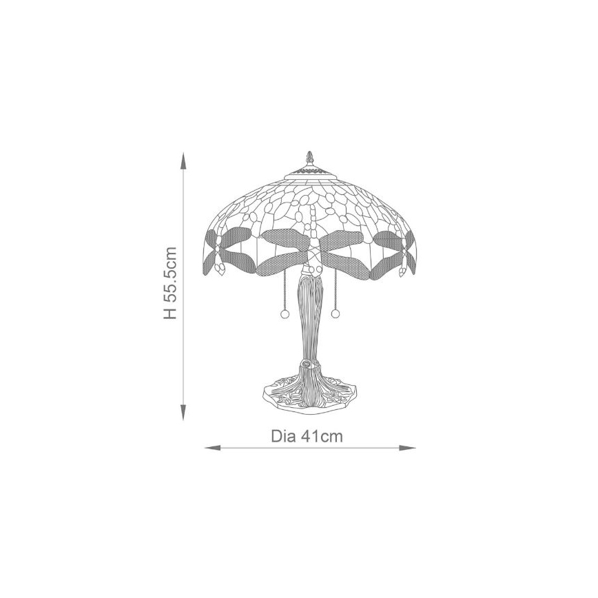Endon 64089 - Tischleuchte LIBELLE 2xE27/60W/230V d 41 cm