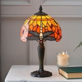 Endon 64091 - Tischlampe Tiffany DRAGONFLY 1x E14/7W/230V, Ø 20 cm