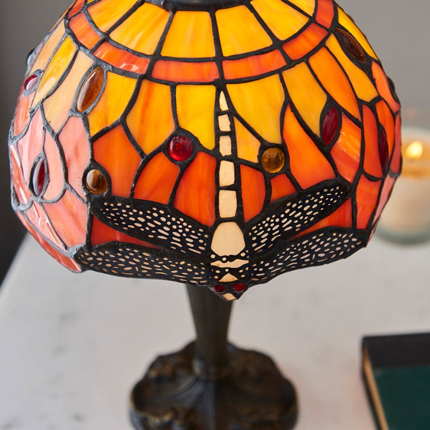 Endon 64091 - Tischlampe Tiffany DRAGONFLY 1x E14/7W/230V, Ø 20 cm
