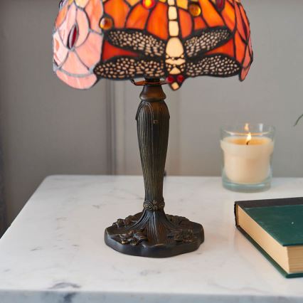 Endon 64091 - Tischlampe Tiffany DRAGONFLY 1x E14/7W/230V, Ø 20 cm