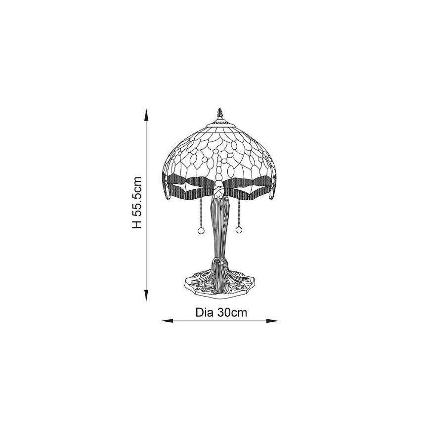 Endon 64092 - Tischlampe DRAGONFLY 2xE27/60W/230V Ø 30 cm