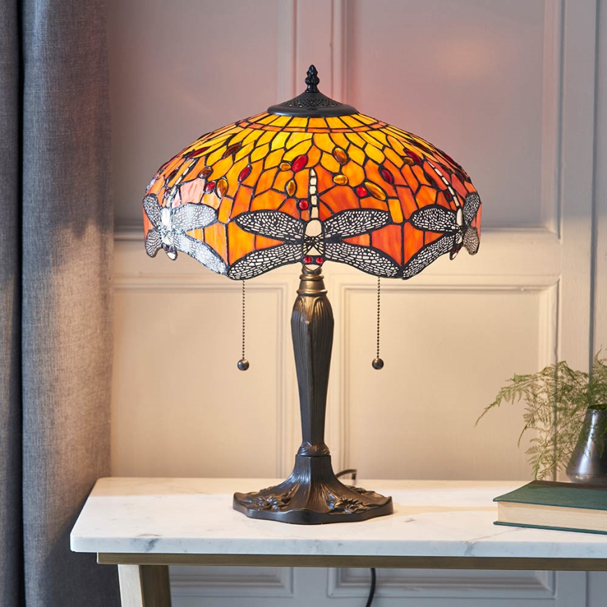 Endon 64093 - Tischleuchte DRAGONFLY 2xE27/60W/230V Durchmesser 41 cm