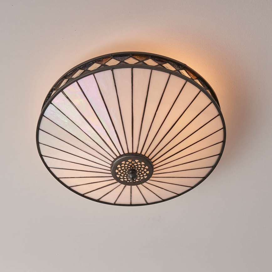 Endon 64145 - Deckenleuchte Tiffany FARGO 2xE27/60W/230V Ø 41,5 cm