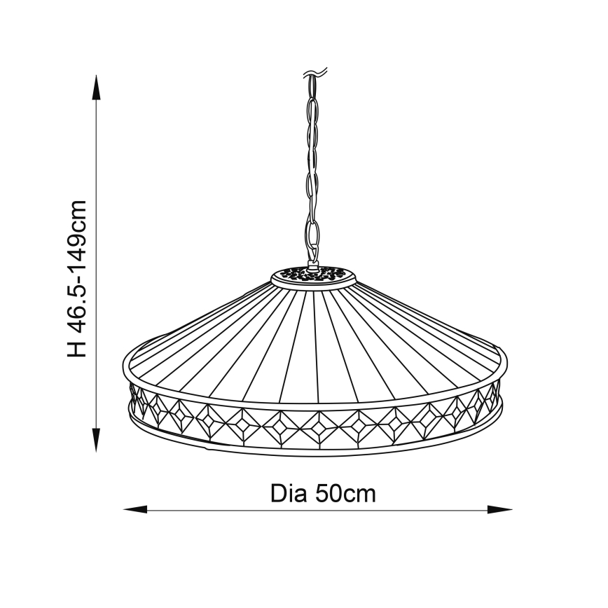 Endon 64147 - Hängeleuchte an Kette FARGO 1xE27/60W/230V d 50 cm