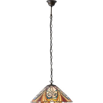 Endon 64162 - Tiffany-Kronleuchter an Kette HECTOR 1xE27/60W/230V Ø 40 cm