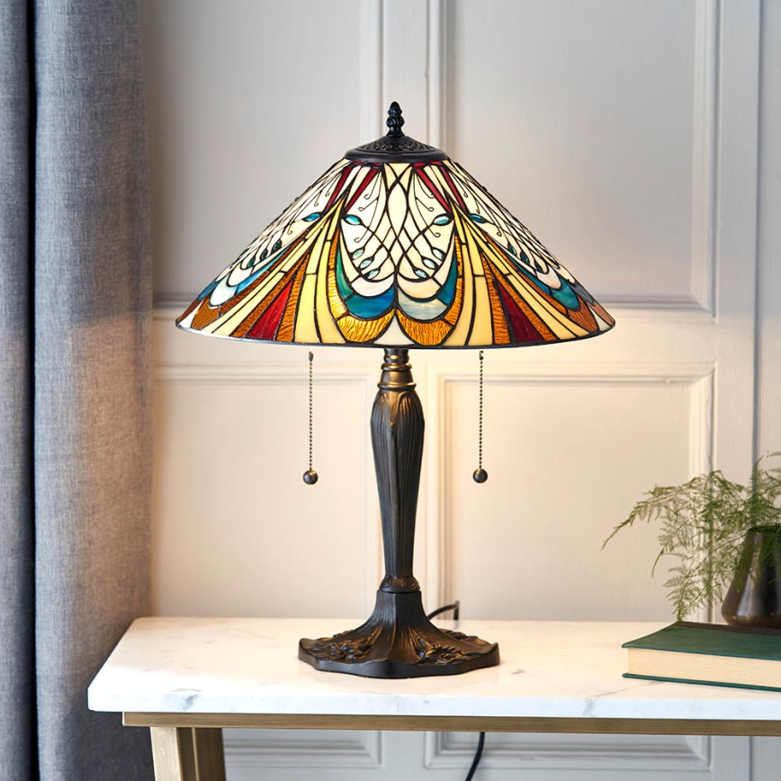 Endon 64163 - Tischlampe HECTOR 2xE27/60W/230V Ø 40 cm