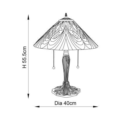 Endon 64163 - Tischlampe HECTOR 2xE27/60W/230V Ø 40 cm