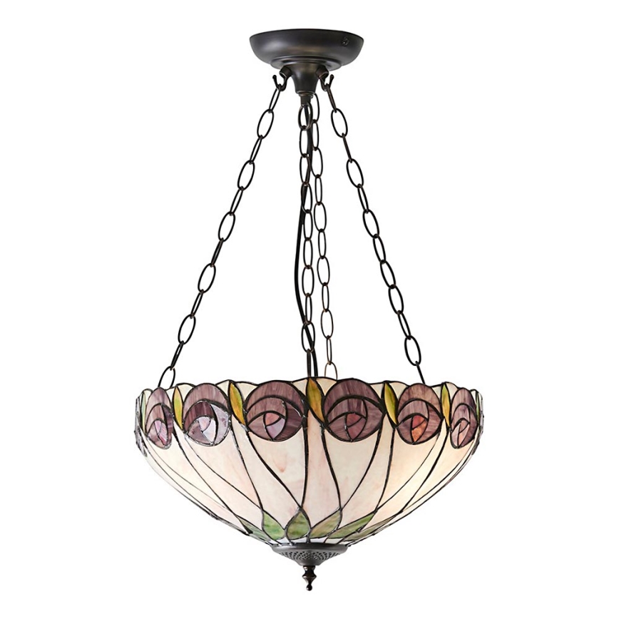 Endon 64175 - Kronleuchter an Kette Tiffany HUTCHINSON 3xE27/60W/230V Ø 40 cm