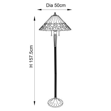 Endon 64192 - Stehlampe JAMELIA 2xE27/60W/230V, Ø 50 cm