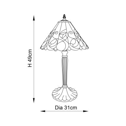 Endon 64195 - Tischlampe JAMELIA 1xE27/60W/230V Ø 31 cm