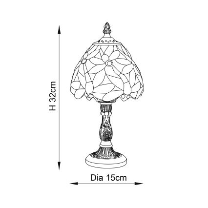 Endon 64246 - Tischleuchte LORETTE 1xE14/40W/230V d 15 cm