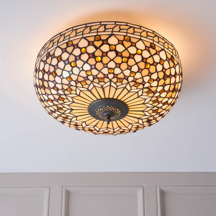 Endon 64276 - Deckenleuchte Tiffany MILLE FEUX 2xE27/60W/230V Ø 45 cm