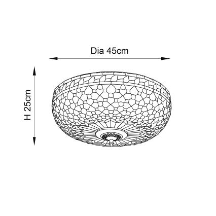 Endon 64276 - Deckenleuchte Tiffany MILLE FEUX 2xE27/60W/230V Ø 45 cm