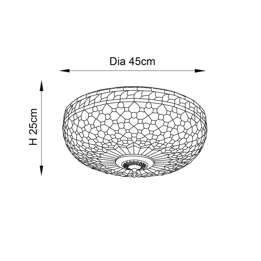 Endon 64276 - Deckenleuchte Tiffany MILLE FEUX 2xE27/60W/230V Ø 45 cm