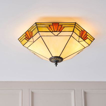 Endon 64284 - Deckenleuchte Tiffany NEVADA 2xE27/60W/230V Ø 40 cm