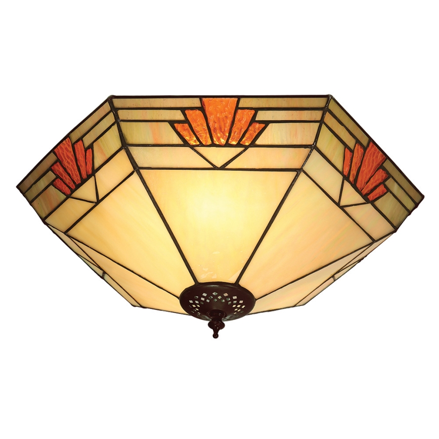 Endon 64284 - Deckenleuchte Tiffany NEVADA 2xE27/60W/230V Ø 40 cm