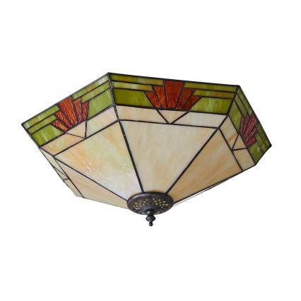 Endon 64284 - Deckenleuchte Tiffany NEVADA 2xE27/60W/230V Ø 40 cm