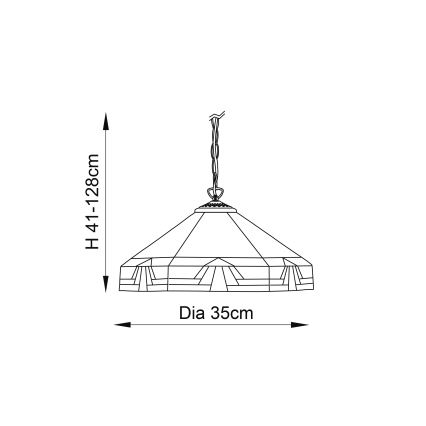 Endon 64285 - Kronleuchter an Kette Tiffany NEVADA 1xE27/60W/230V Ø 35 cm