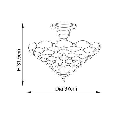 Endon 64300 - Anbauleuchte PEARL 3xE27/60W/230V d 37 cm