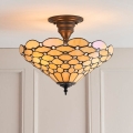 Endon 64300 - Tiffany-Deckenleuchte PEARL, Aufputz, 3xE27/60W/230V, Ø 37 cm